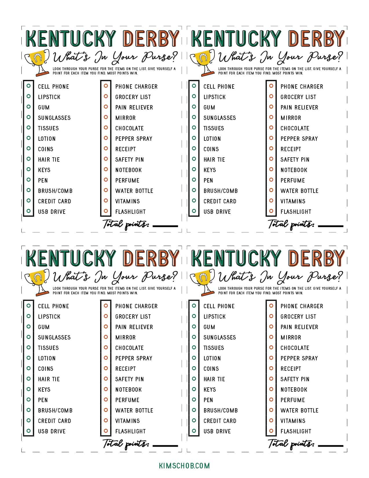 Free Kentucky Derby Printable Games - Kim Schob within Free Kentucky Derby Printables