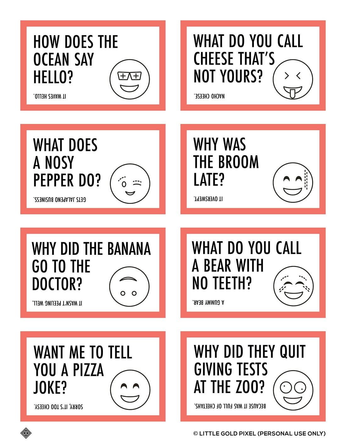 Free Lunch Box Jokes For Kids • Free Printables • Little Gold intended for Free Printable Jokes For Seniors