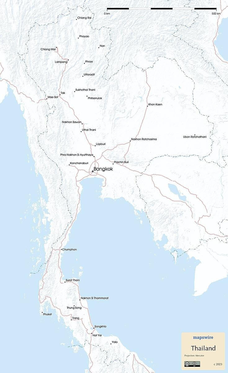 Free Maps Of Thailand | Mapswire intended for Free Printable Map of Thailand