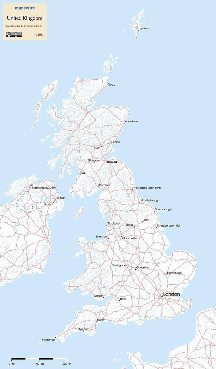 Free Maps Of The United Kingdom | Mapswire for Free Printable Map of Great Britain