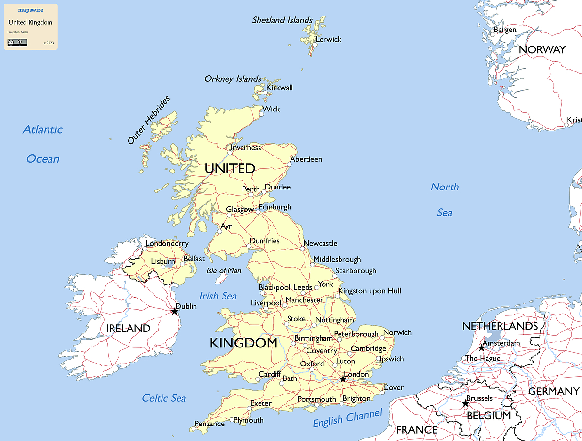 Free Maps Of The United Kingdom | Mapswire inside Free Printable Map of Great Britain