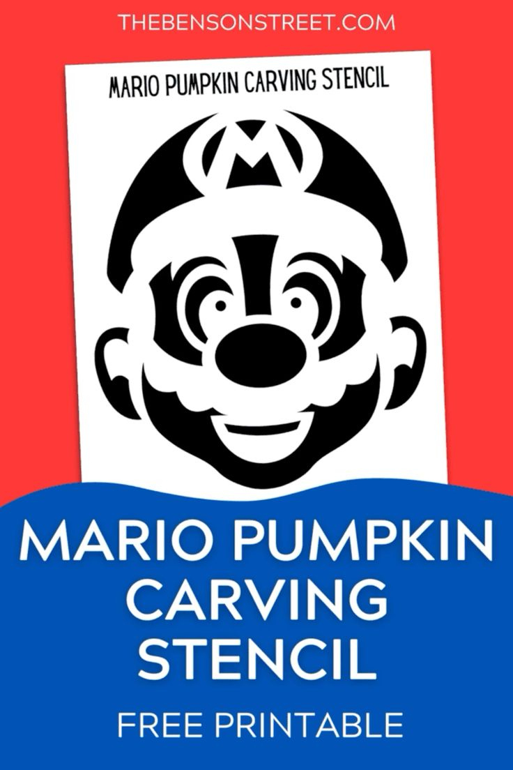 Free Mario Pumpkin Stencil Printable For Pumpkin Carving inside Super Mario Stencils Free Printables