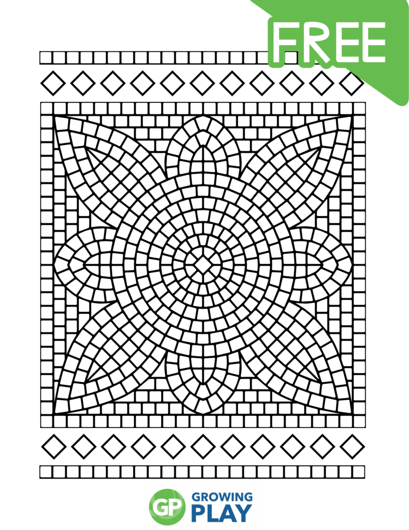 Free Mosaic Coloring Pages To Print – Growing Play with Free Printable Mosaic Patterns
