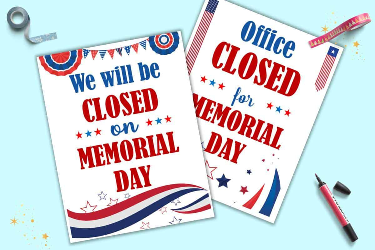 Free Office Closed For Memorial Day Sign Printable - The Artisan Life throughout Free Closed For Memorial Day Printable Sign