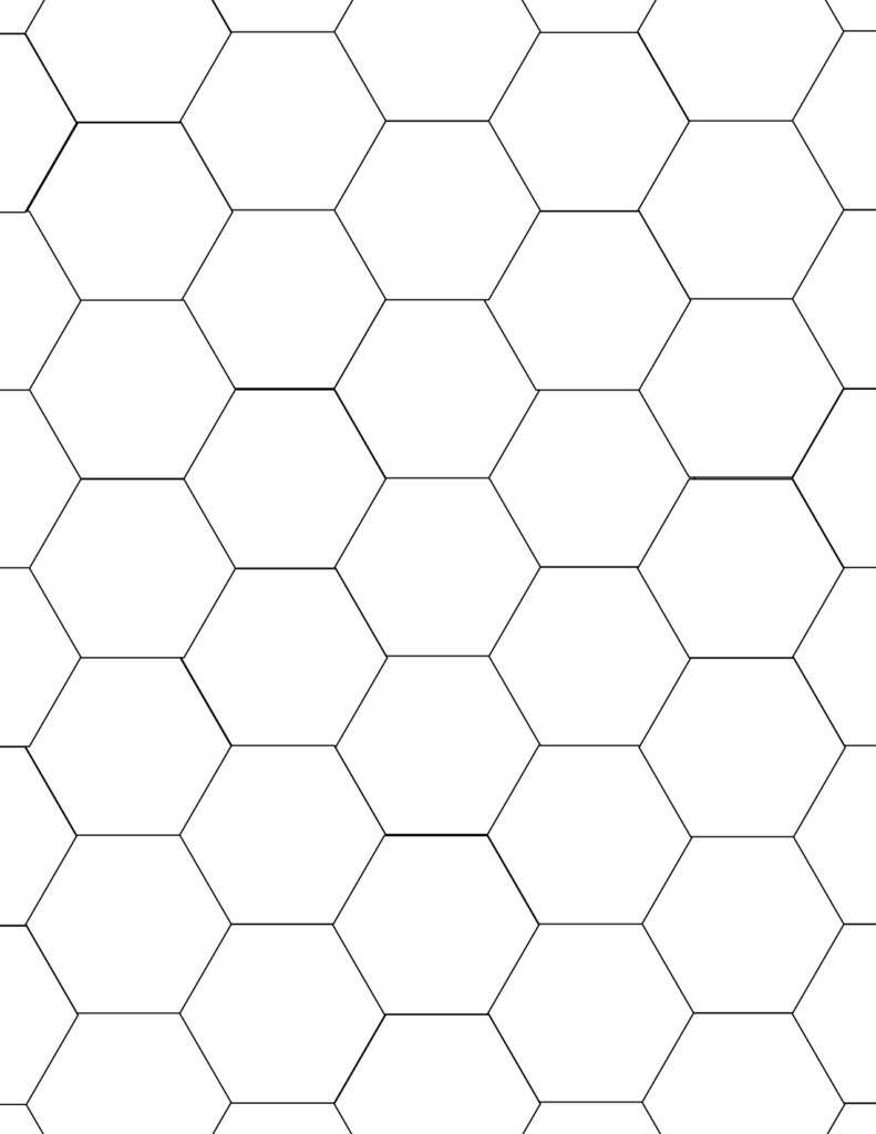 Free Printable 1-Inch Hexagon Templates (Grid Layout &amp;amp; Graph Paper within Free Printable 6 Inch Hexagon Template