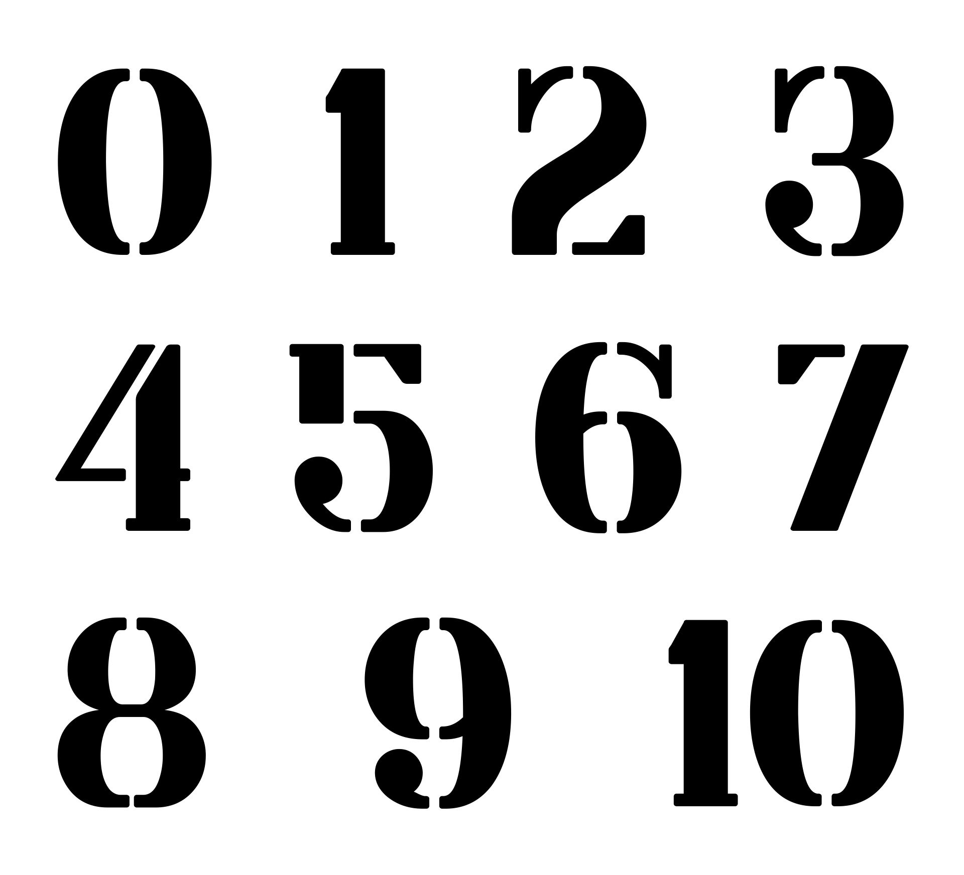 Free Printable 3 Inch Number Stencils 1-10 - Worksheets Library regarding 3 Inch Number Stencils Printable