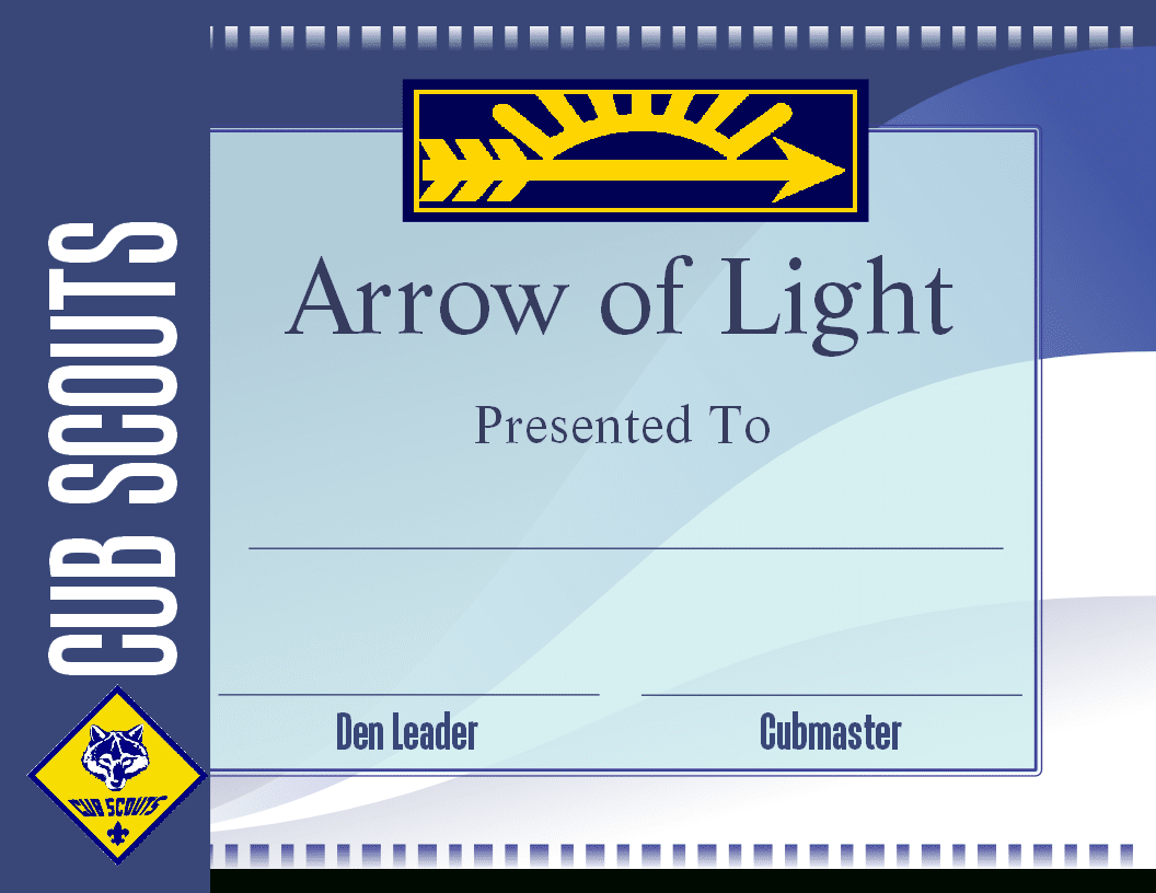 Free Printable Arrow Of Light Certificate Template » Cub Scout Ideas inside Free Printable Scout Certificates