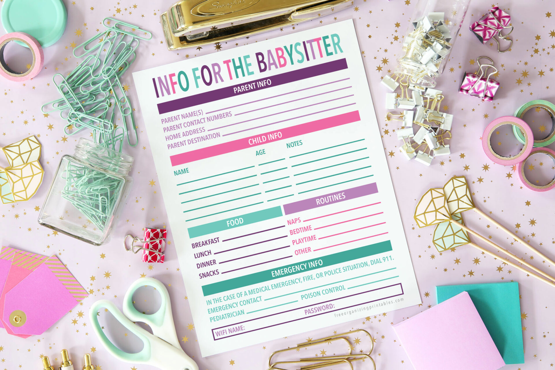 Free Printable Babysitting Information Sheet intended for Free Babysitting Printables