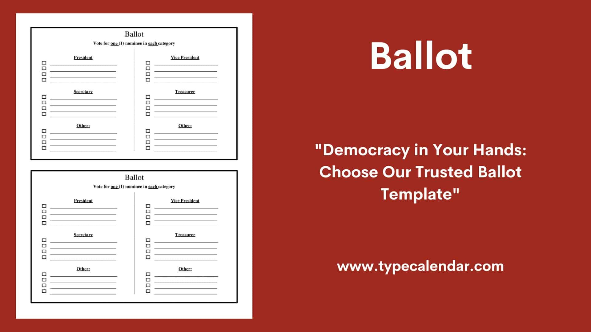 Free Printable Ballot Templates [Word, Pdf] Sample Voting within Free Editable Voting Ballot Template