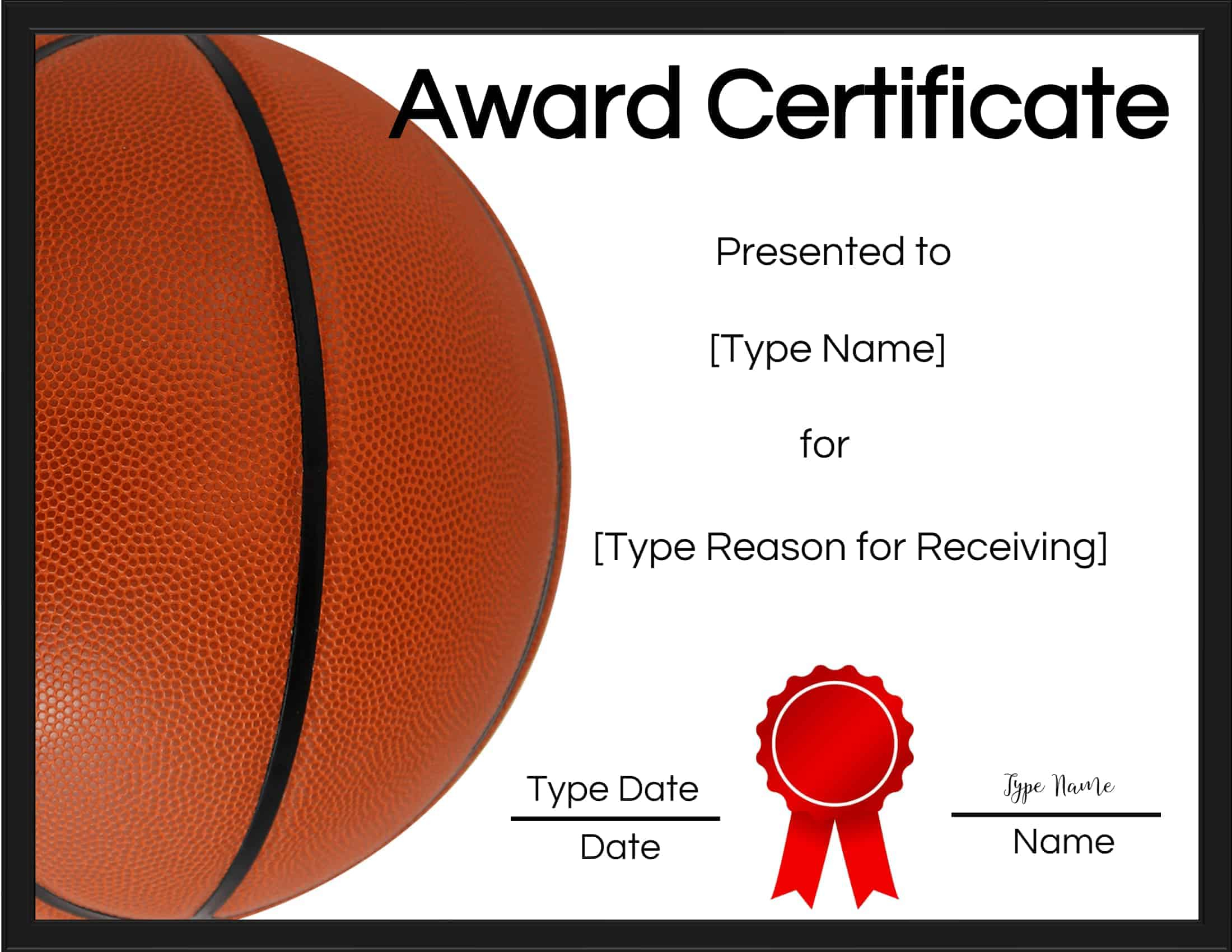 Free Printable Basketball Certificates | Edit Online And Print At Home pertaining to Free Printable Basketball Certificates