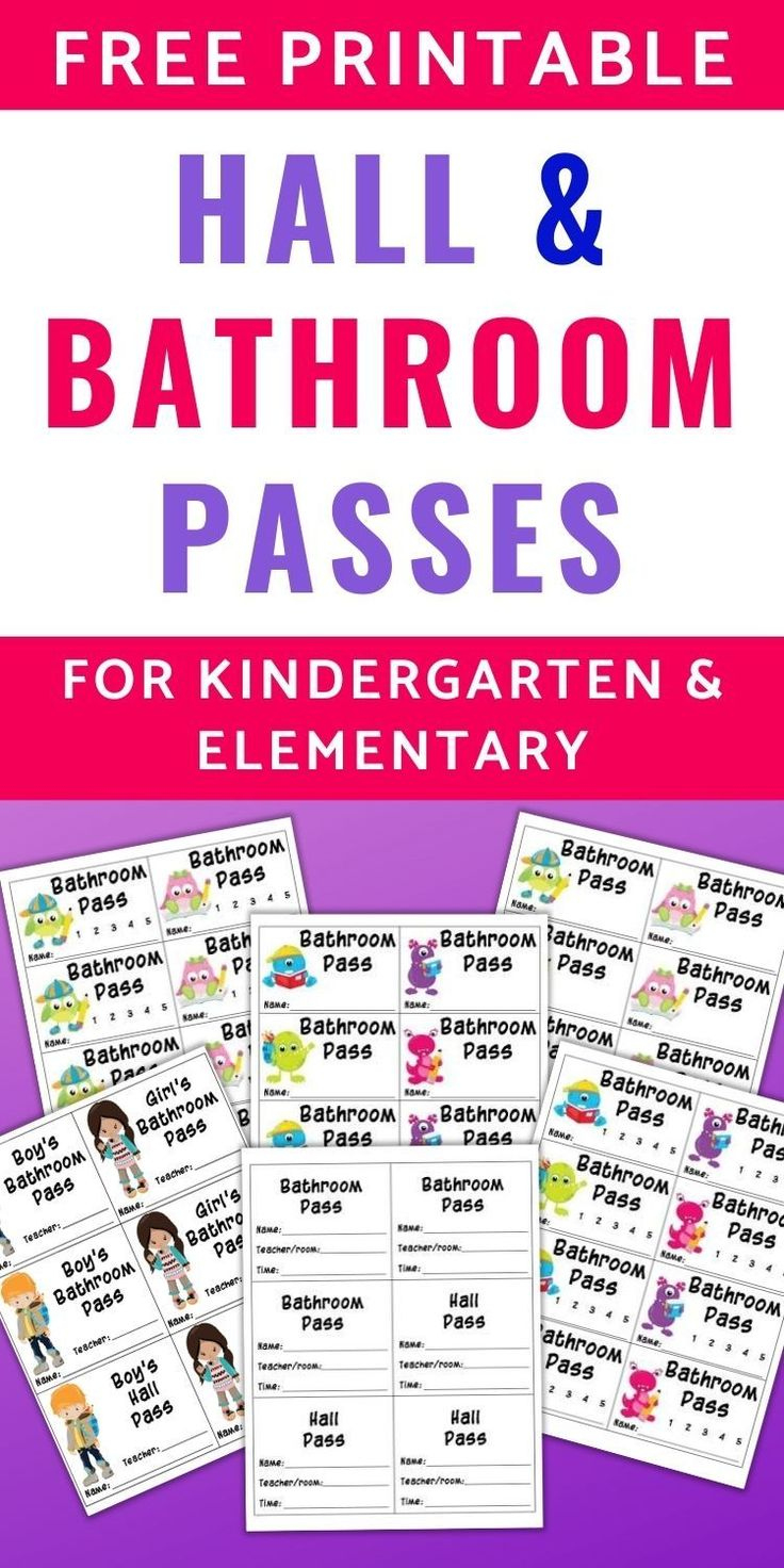 Free Printable Bathroom Passes &amp;amp; Hall Pass Printables pertaining to Free Printable Bathroom Passes