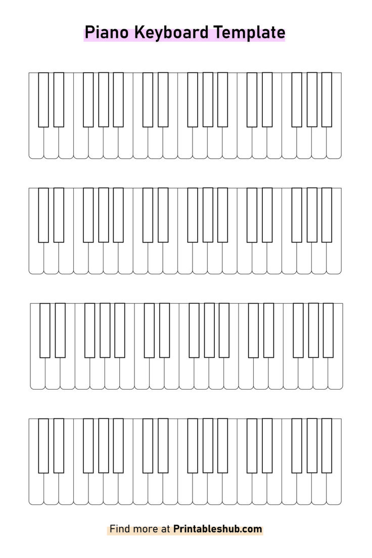 Free Printable Blank Piano Keyboard Template Pdf regarding Free Printable Keyboard Template