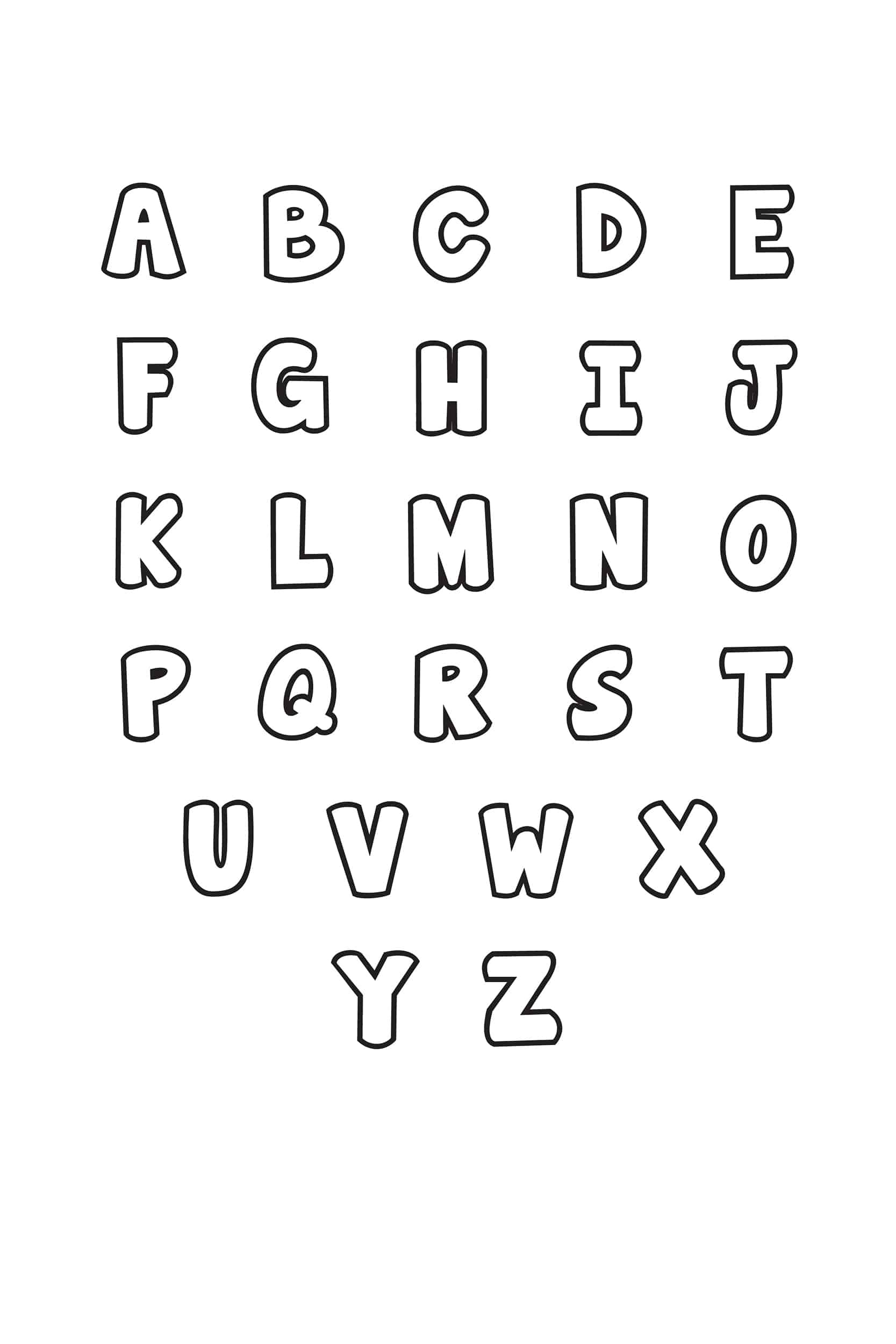 Free Printable Bubble Letter Alphabet Stencils intended for Free Block Letter Templates