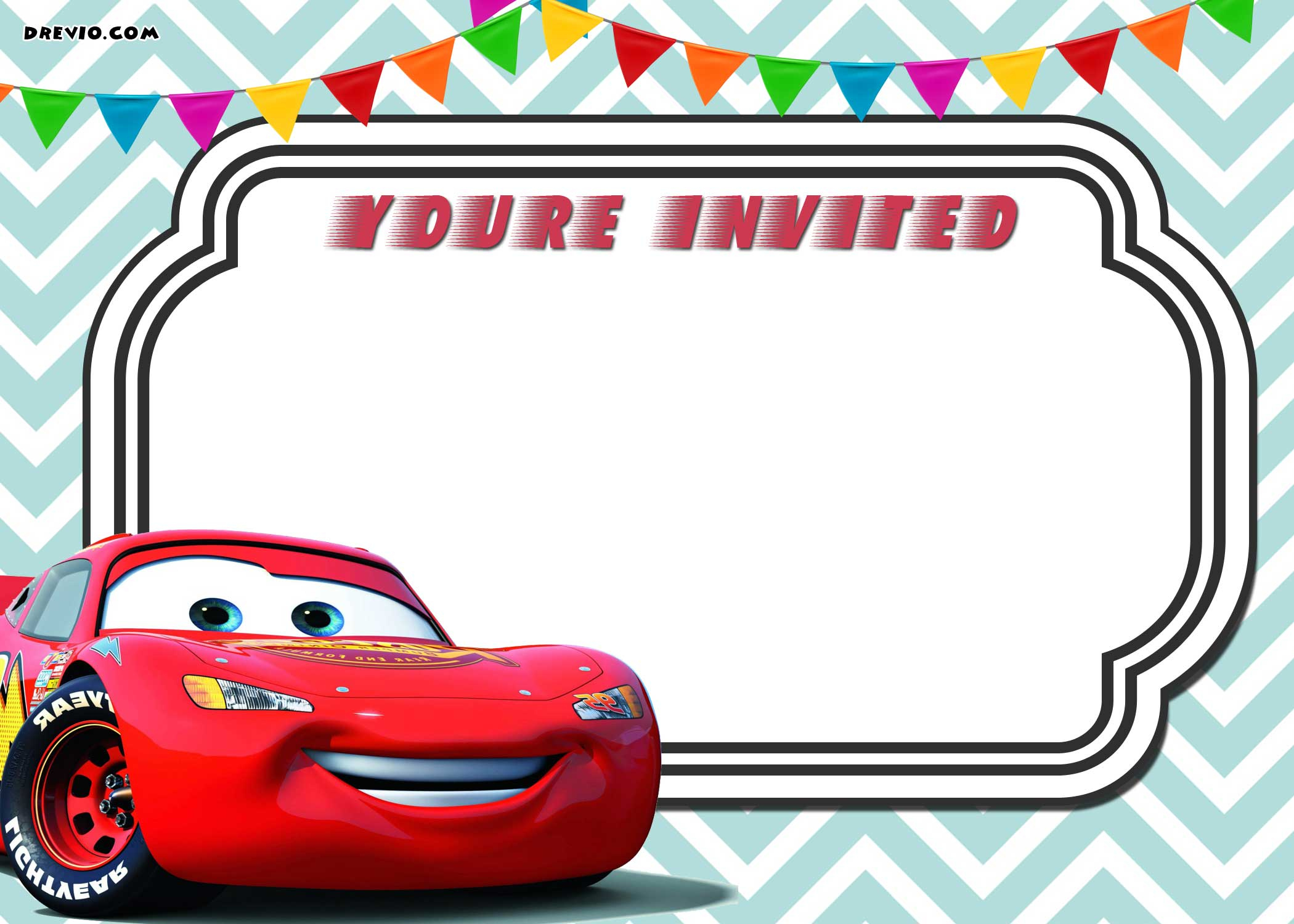 Free Printable Cars 3 Lightning Mcqueen Invitation Template with Free Printable Lightning Mcqueen Birthday Cards