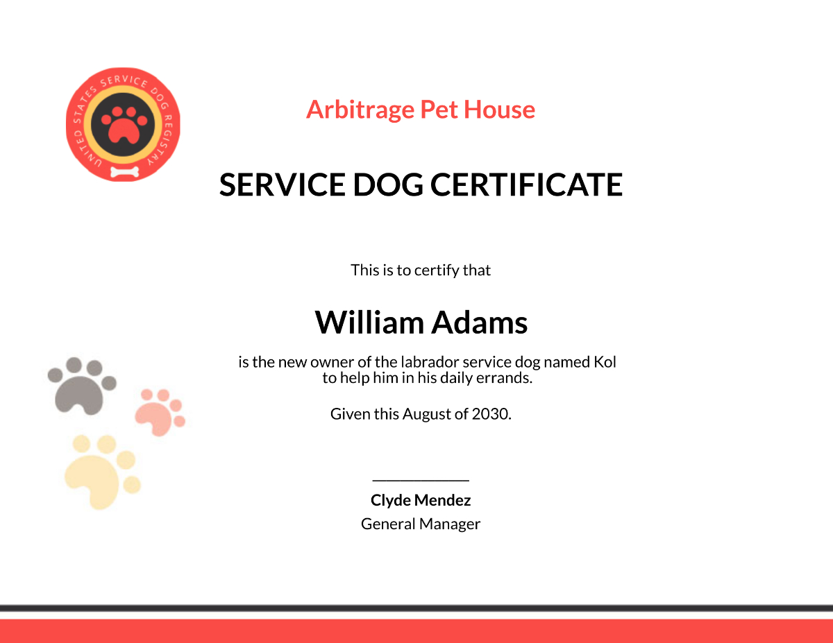 Free Printable Dog Certificate Templates To Customize Online within Free Printable Service Dog Certificate