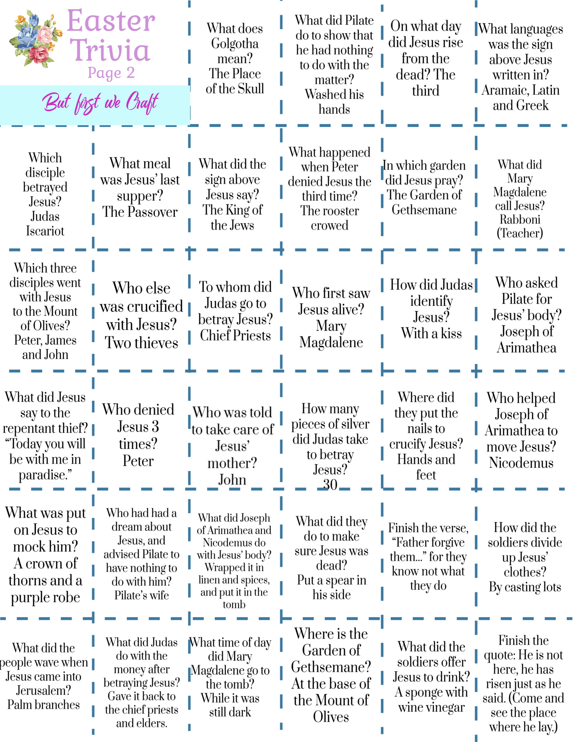Free Printable Easter Trivia – But First We Craft inside Free Easter Trivia Printable