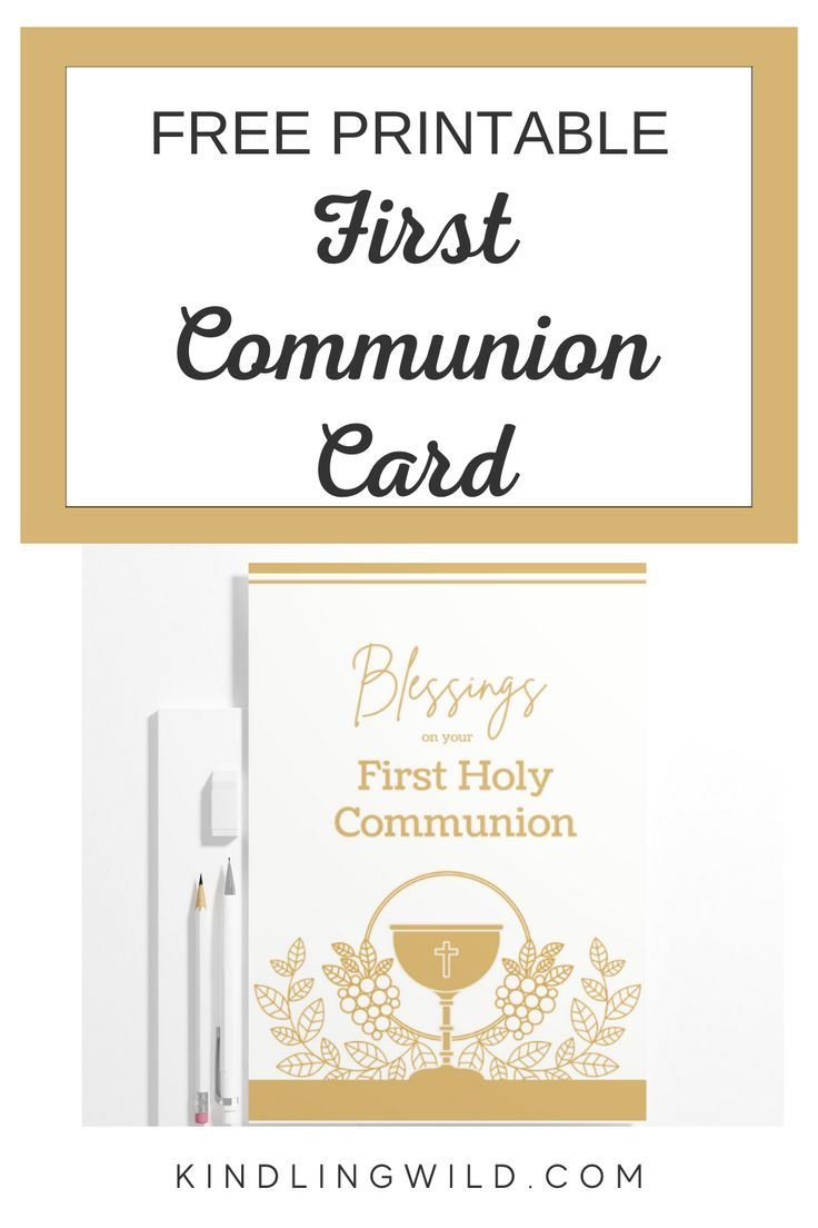 Free Printable First Communion Card within First Communion Free Printables