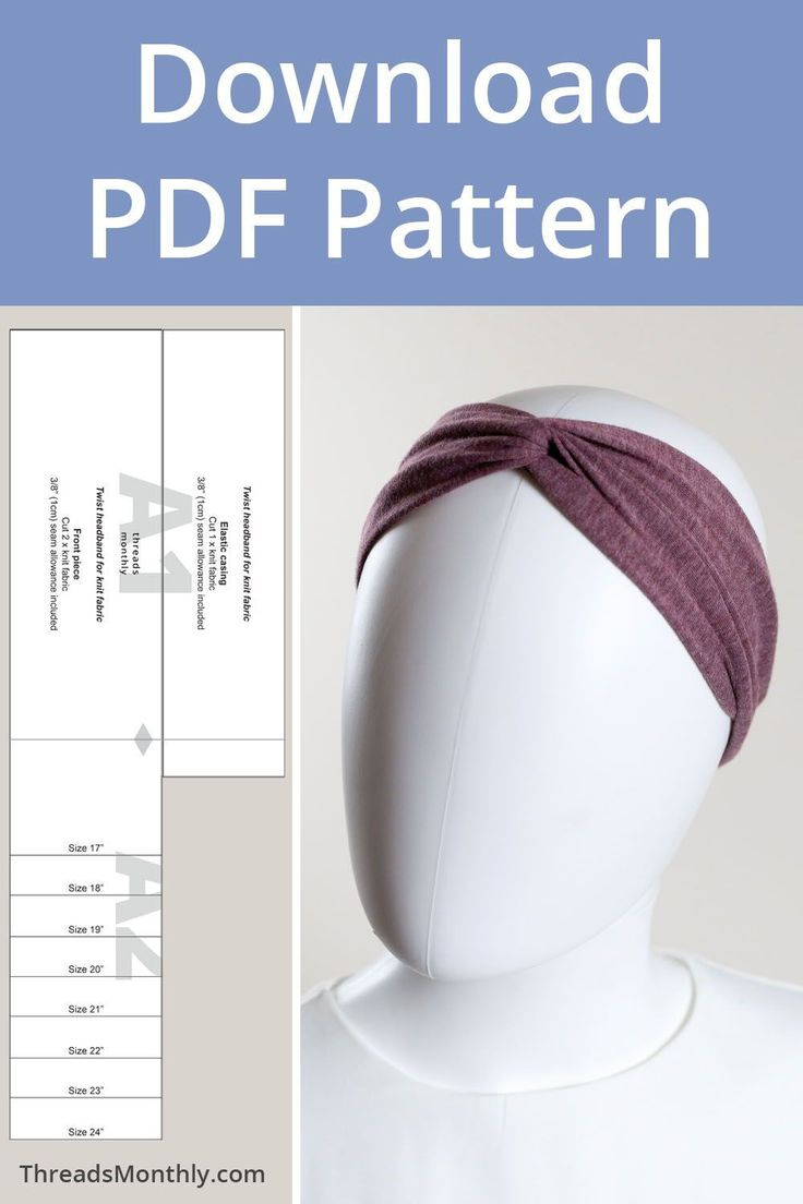 Free Printable Headband Template | Pdf Sewing Pattern | Easy Diy within Free Printable Headband Patterns