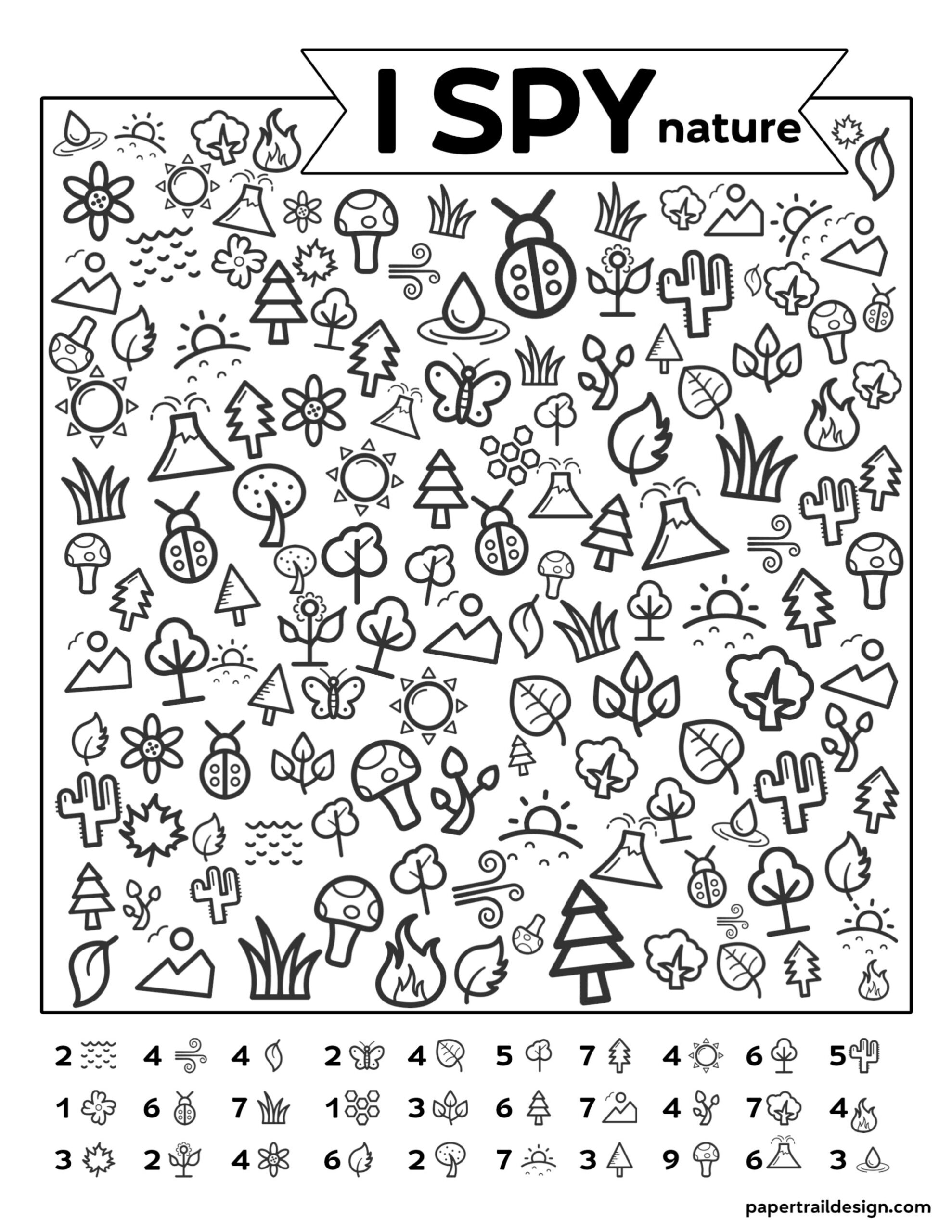 Free Printable I Spy Nature Game - Paper Trail Design in Free I Spy Printables For Adults