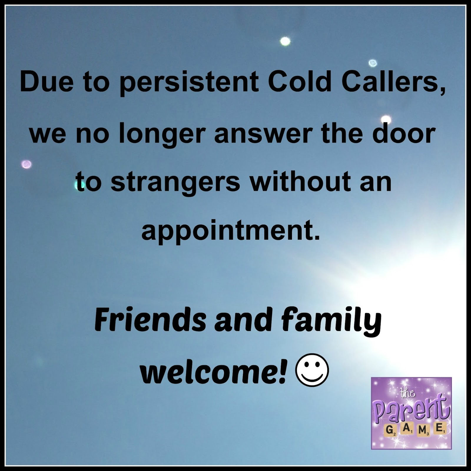 Free Printable No Cold Callers Sign | The Parent Game with regard to Free Printable No Cold Callers Sign