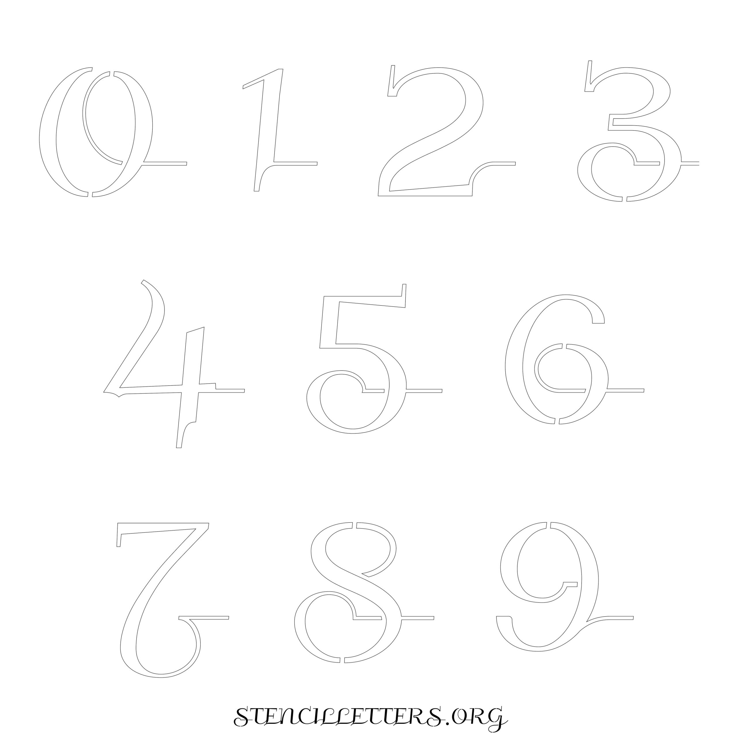 Free Printable Numbers Stencils Design Style 118 Formal - Stencil pertaining to Free Printable 10 Inch Number Stencils