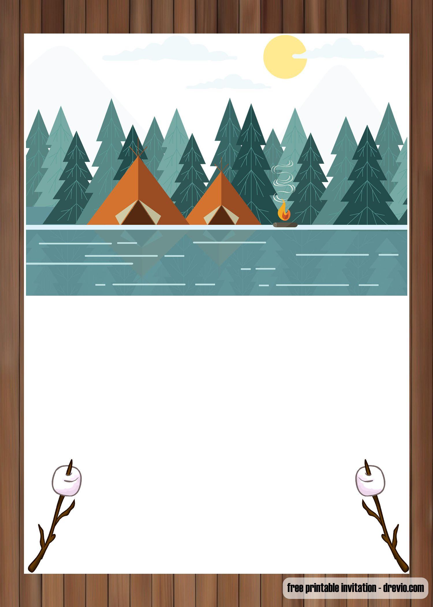 Free Printable Outdoor Camping Birthday Invitation Templates with Free Printable Camping Themed Birthday Invitations