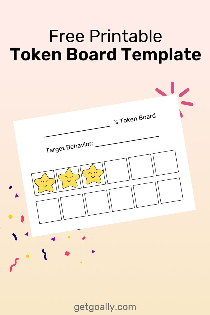 Free Printable Token Board Template inside Free Token Board Template