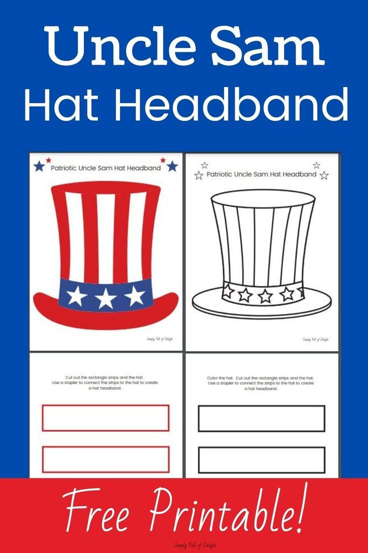 Free Printable Uncle Sam Hat Headband inside Free Printable Uncle Sam Hat Pattern Template