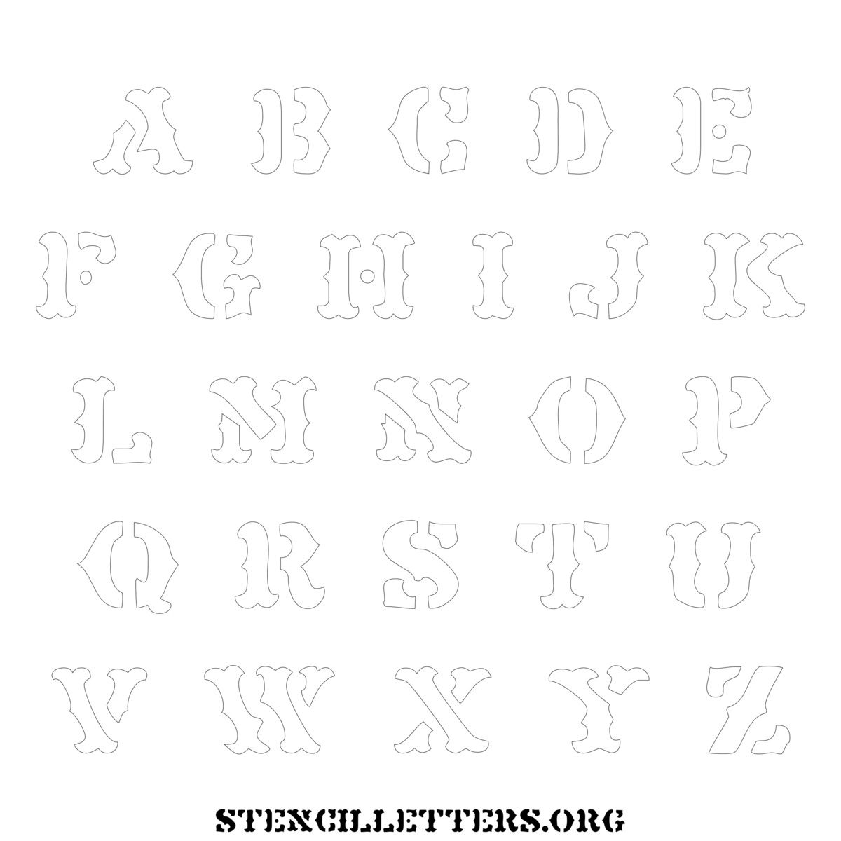 Free Printable Uppercase Letter Stencils Design Style 207 Old within Free Printable Old Western Alphabet Stencils Templates