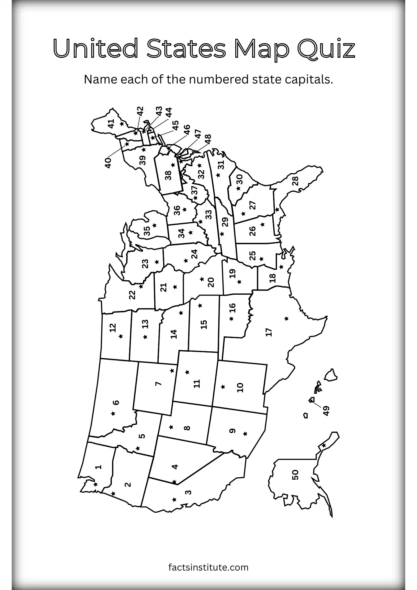 Free Printable Us States And Capitals Map (&amp;amp; Other Goodies) - The regarding Free Printable State Capitals Quiz