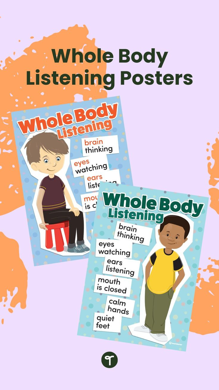 Free Printable: Whole Body Listening Posters within Whole Body Listening Free Printables