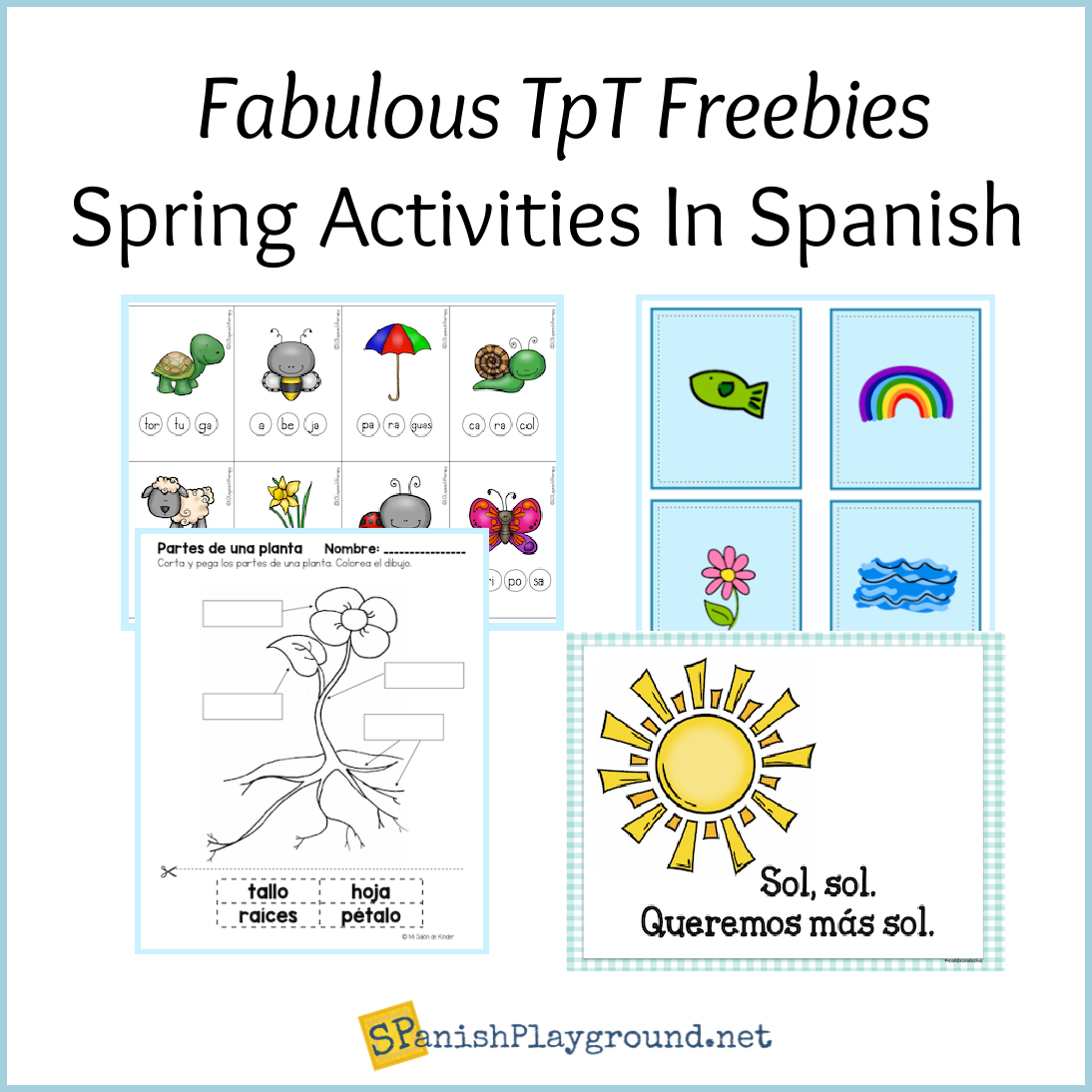 Free Spring Printables In Spanish - Spanish Playground for Free Printable Spanish Games