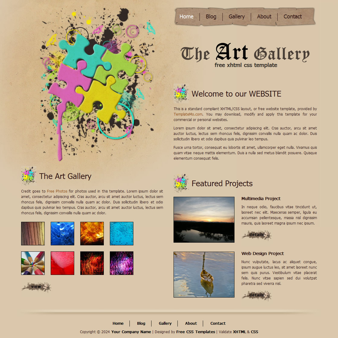Free Template 135 Art Gallery inside Free Art Templates