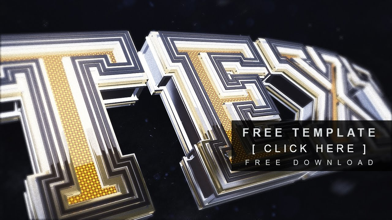 Free Template Cinema 4D - Texto Com Led, Ouro, Metal E Vidro intended for Free C4d Text Templates