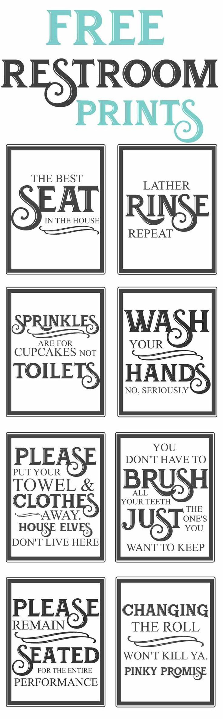 Free Vintage Bathroom Printables - within Free Bathroom Quotes Printables