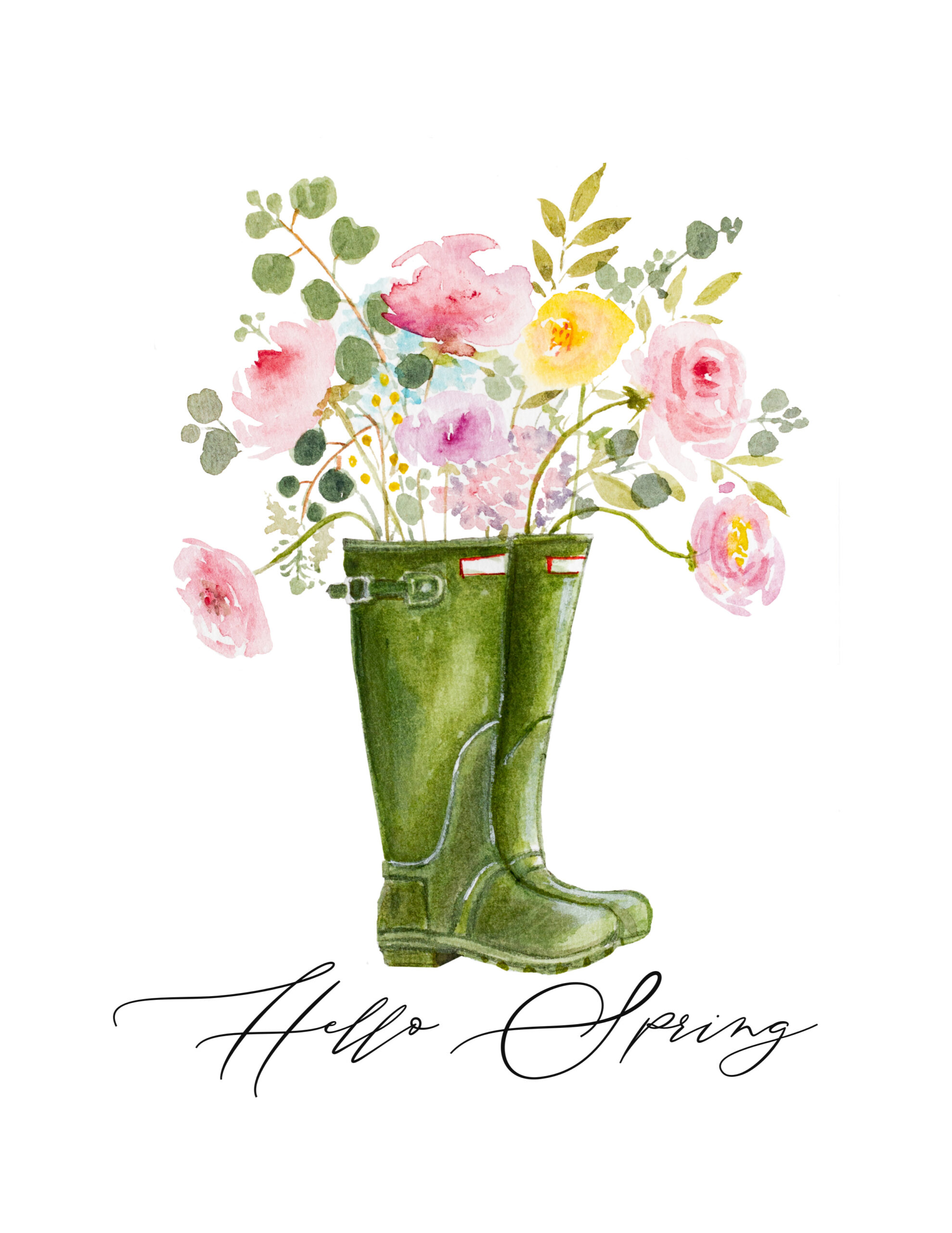 Free Watercolor Spring Printable throughout Free Printable Watercolor Pictures To Paint