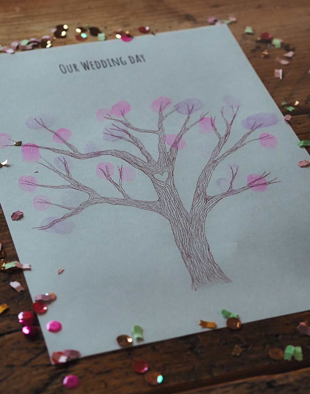 Free Wedding Fingerprint Tree Template To Download &amp;amp; Print in Free Printable Fingerprint Tree Template