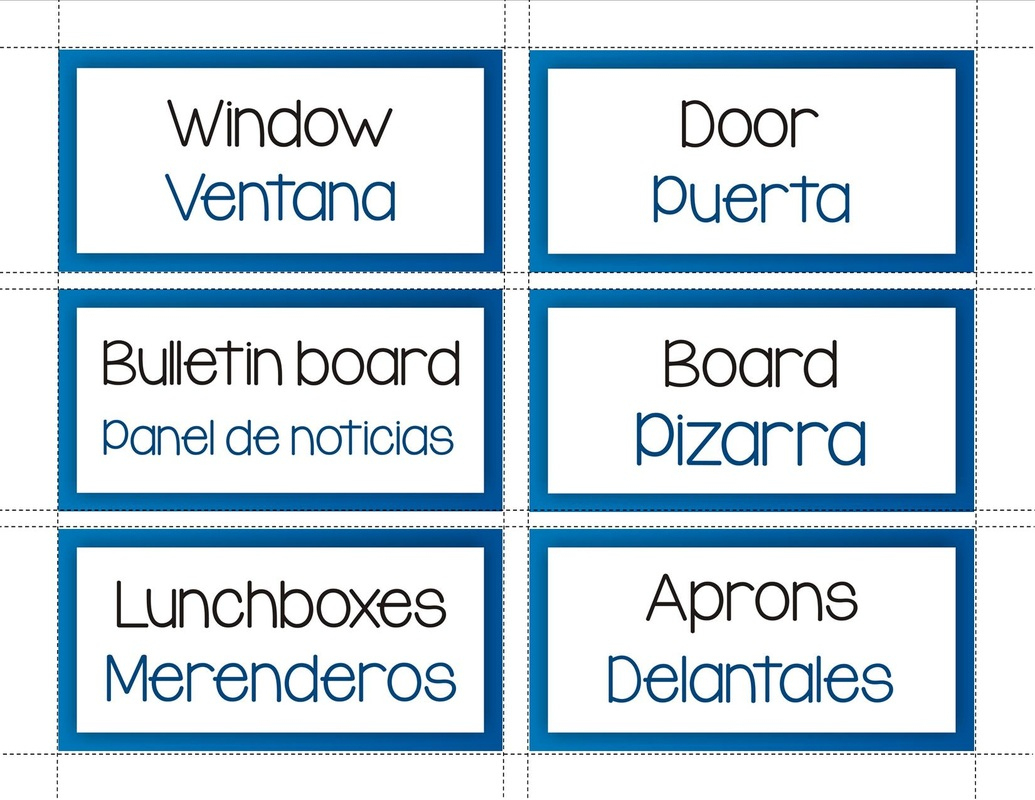 Freebies! - Hundred Languages in Free Printable Spanish Classroom Labels