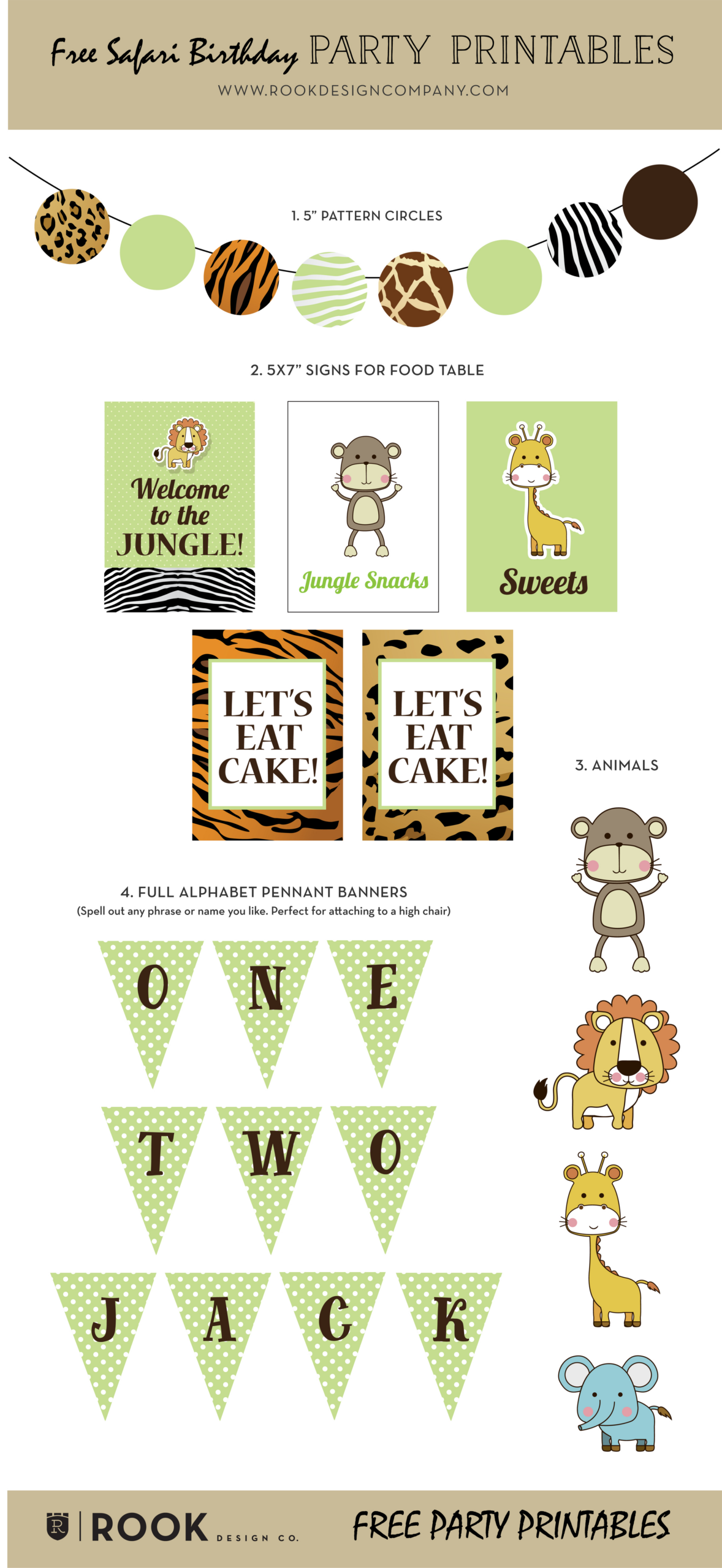 Friday Freebie - Safari Theme Party Free Printables — Rook Design Co. throughout Free Safari Printables