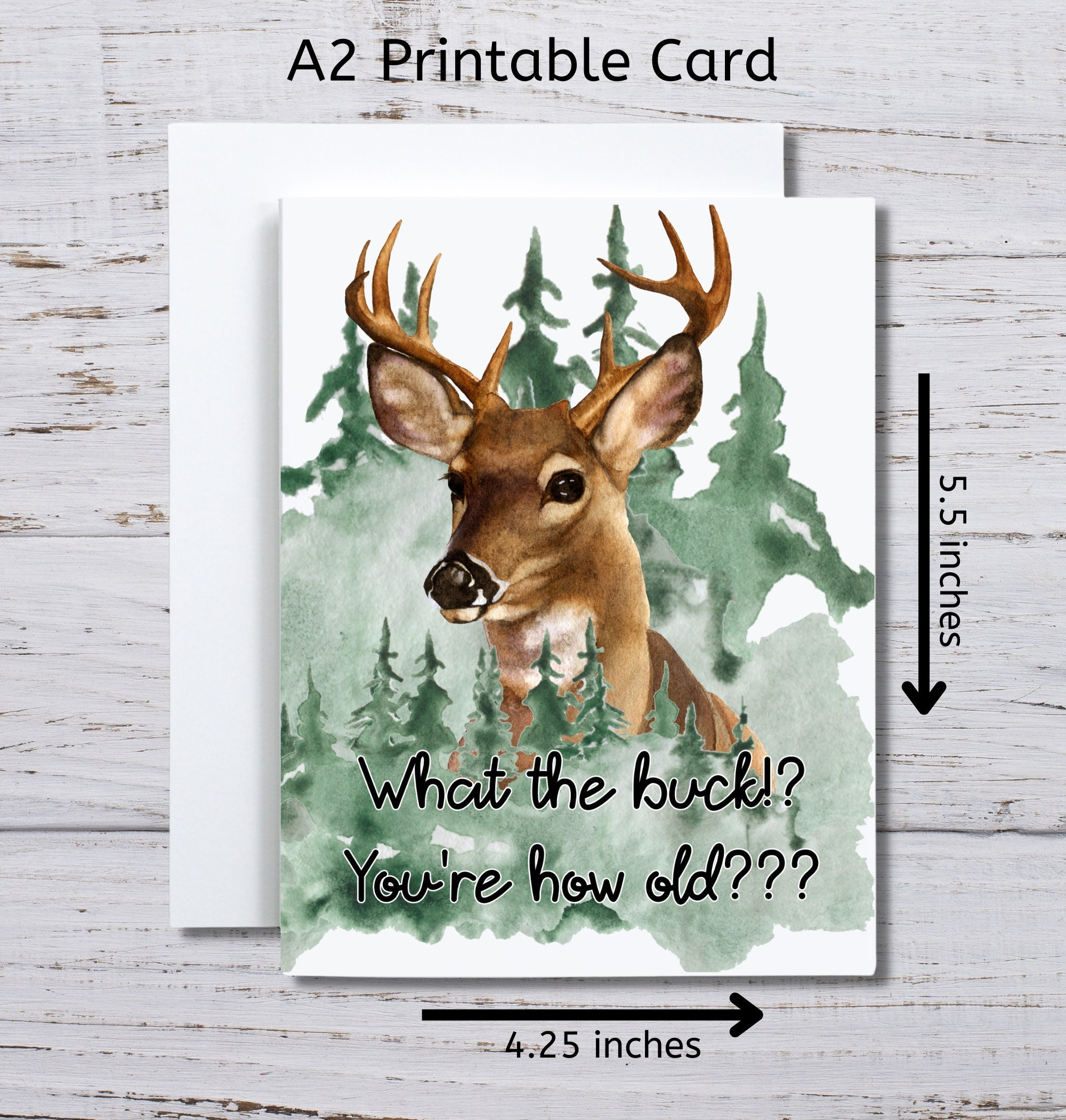 Funny Buck Deer Birthday Card, Printable Birthday Card, Hunting regarding Free Printable Deer Hunting Birthday Cards