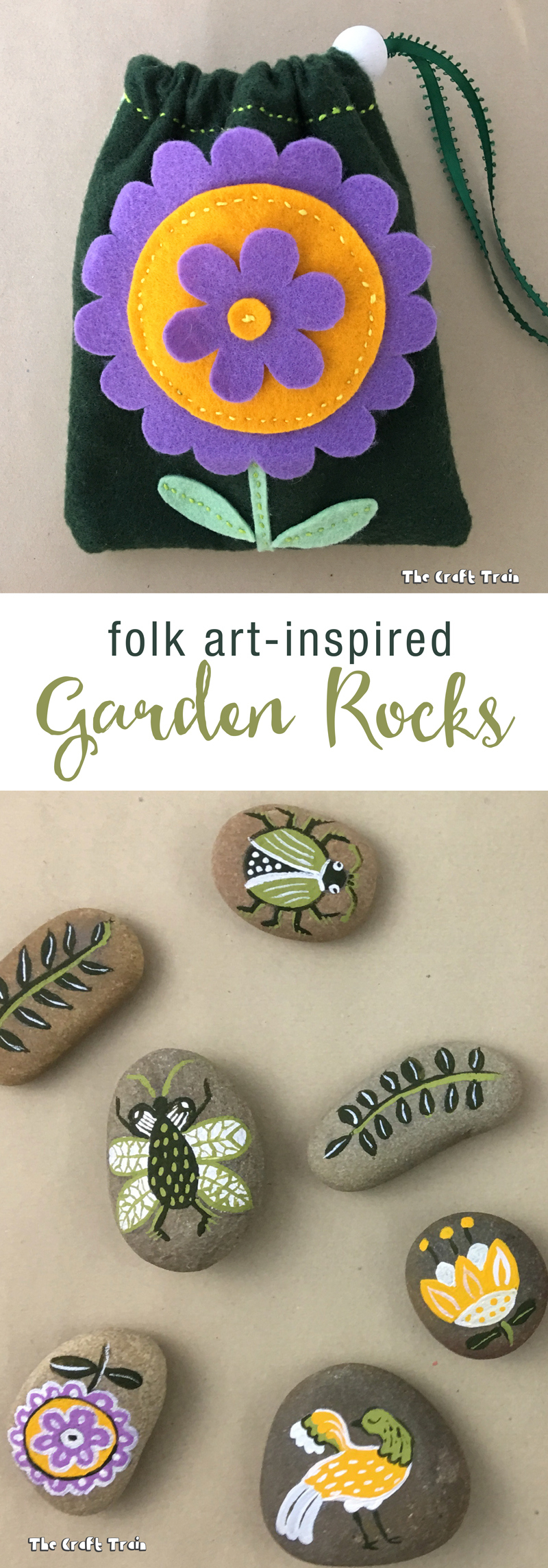 Garden Rocks In Drawstring Bag - The Craft Train intended for Free Printable Rock Painting Patterns