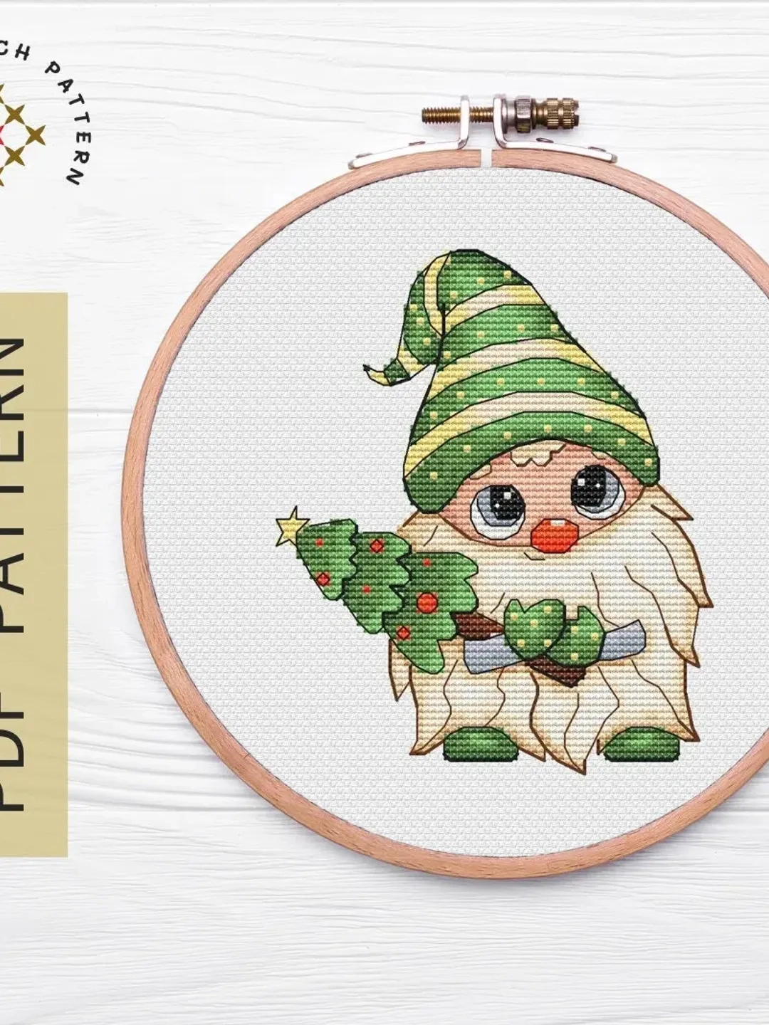 Gnome Cross Stitch Pattern Pdf, Scandinavian Gnome Cross Stitch in Free Printable Gnome Cross Stitch Patterns