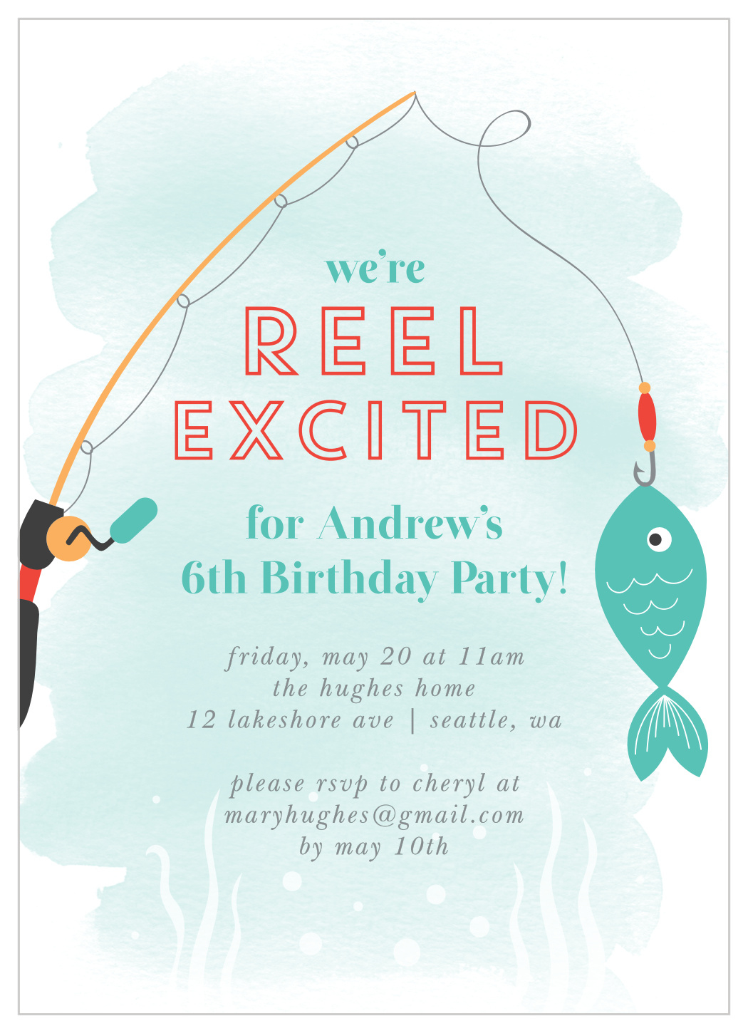 Gone Fishing Children&amp;#039;S Birthday Invitationsbasic Invite for Free Printable Fishing Birthday Invitations