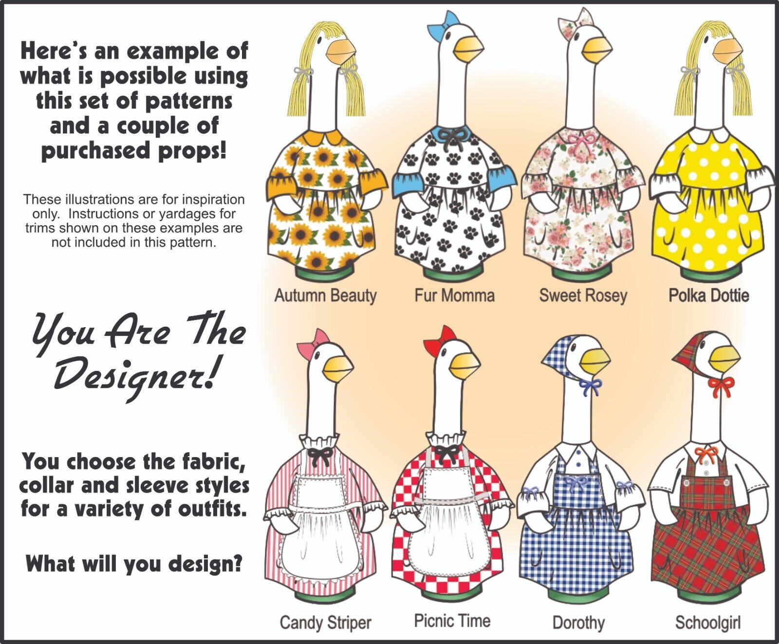 Goose Clothes Pattern Sew Ruffled Dress, Apron. Easy! &amp;amp; Make Goose throughout Printable Goose Clothes Patterns