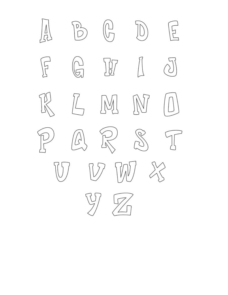 Graffiti Bubble Letters Alphabet Printable intended for Free Printable Graffiti Alphabet Letters
