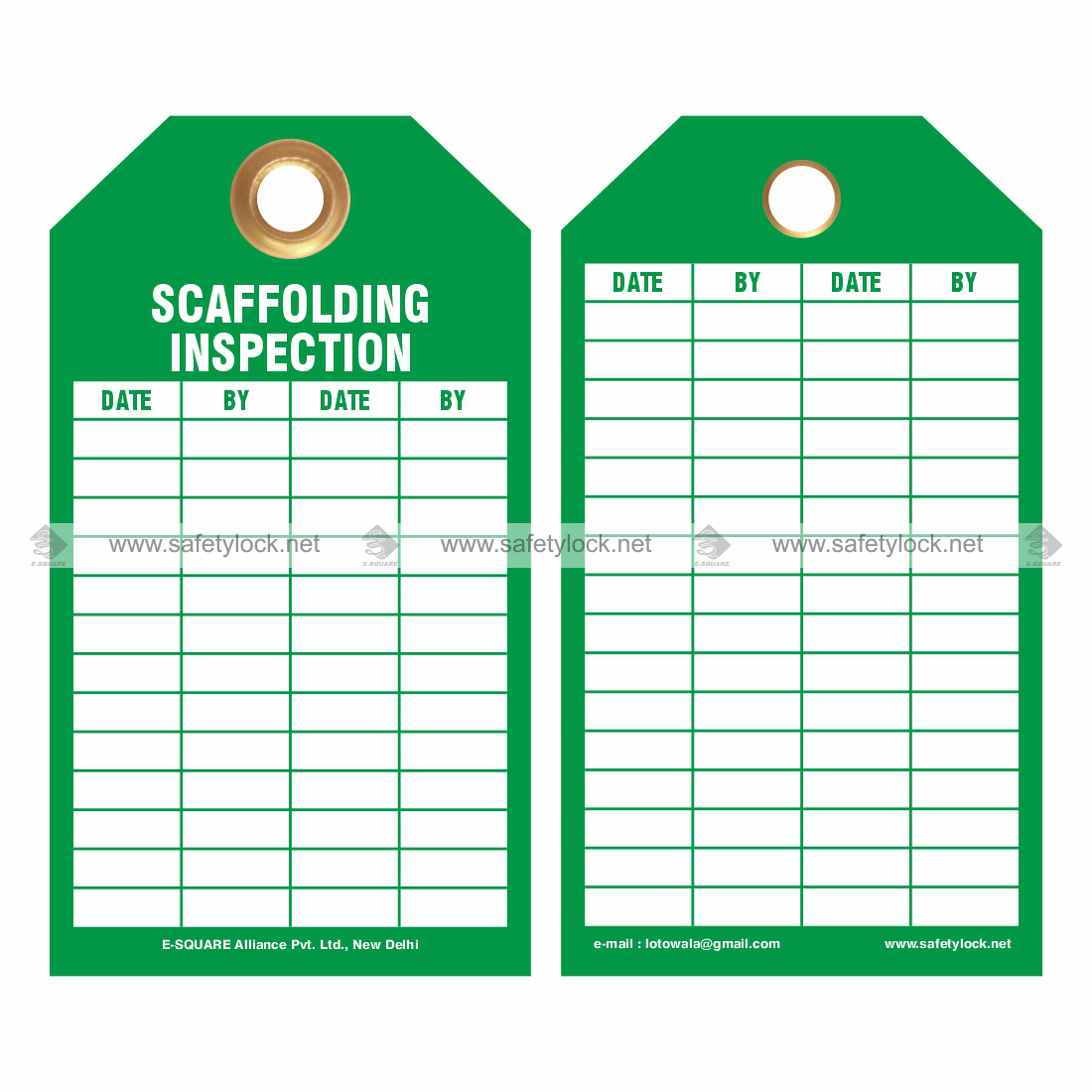 Green Color Scaffolding Tags - Inspection Tag - E-Square regarding Free Printable Scaffold Inspection Tags