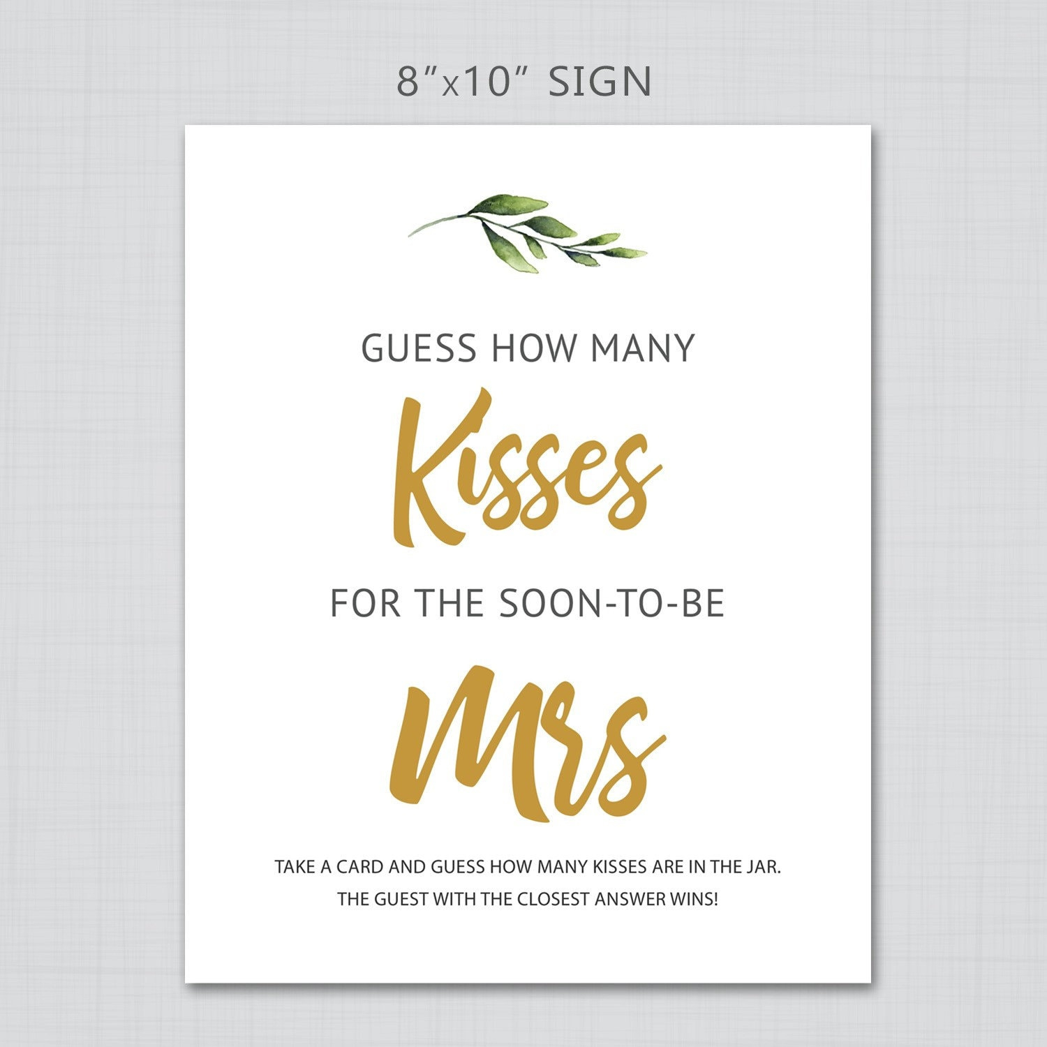 Guess How Many Kisses For The Soon To Be Mrs, Kisses In The Jar pertaining to How Many Kisses For The Mrs Free Printable