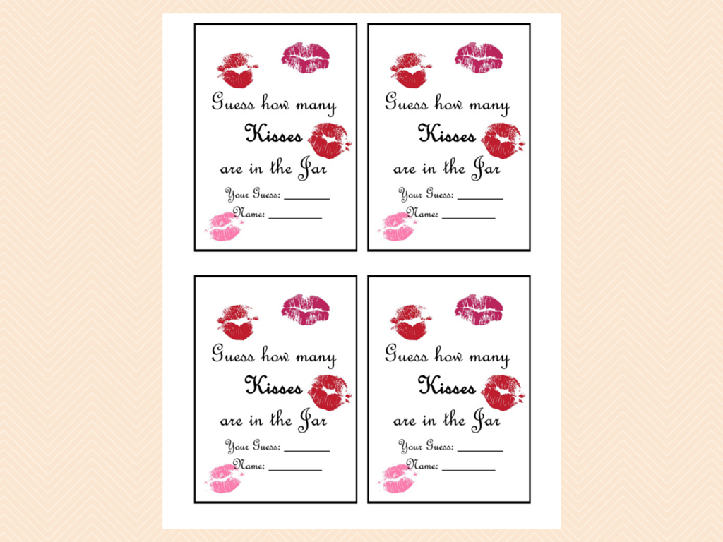 Guess How Many Kisses There Are In A Jar - Magical Printable with regard to Guess How Many Kisses Free Printable