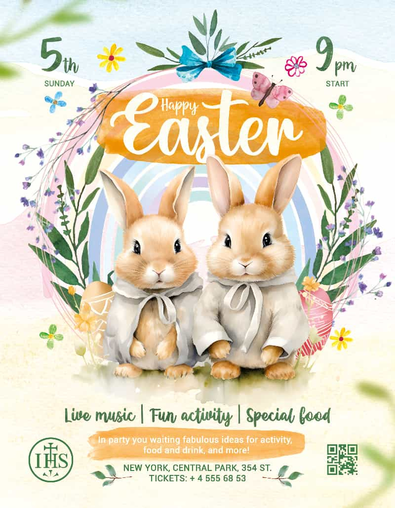 Happy Easter Flyer Template | Psd Flyer Templates pertaining to Free Easter Templates For Photoshop