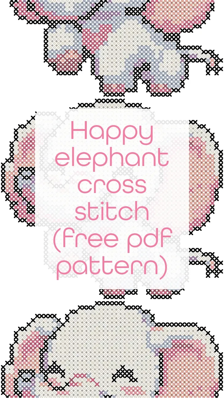 Happy Elephant Cross Stitch (Free Pdf Pattern) - Craft With Cartwright regarding Free Printable Elephant Cross Stitch Pattern